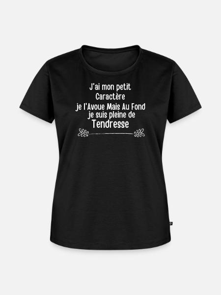 Mein kleiner Charakter voller Zärtlichkeit - Frauen Premium Bio T-Shirt - Schwarz