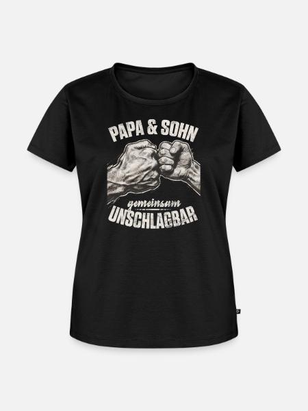 Papa und Sohn Faust gemeinsam unschlagbar - Frauen Premium Bio T-Shirt - Schwarz