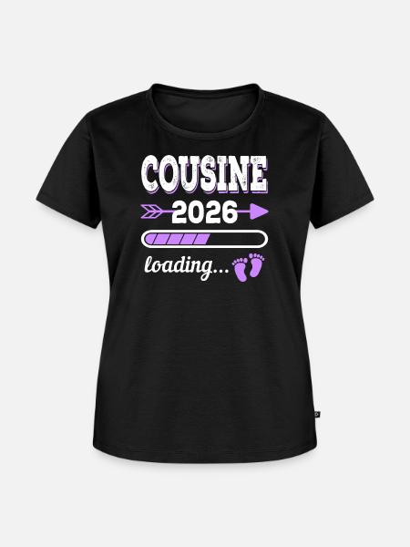 Cousine 2026 Loading Schwangerschaft Geschenkidee - Frauen Premium Bio T-Shirt - Schwarz