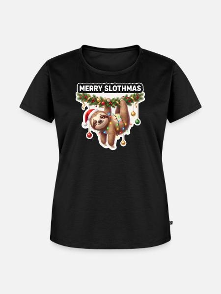 Happy Slothmas String Lights - Women's Premium Organic T-shirt - black