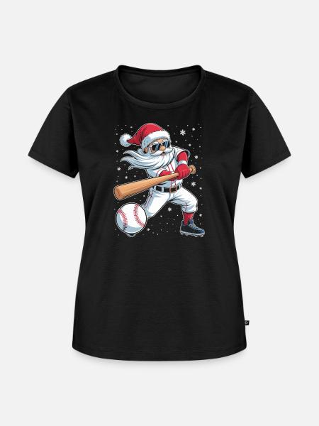 Santa Baseball Allstar - Frauen Premium Bio T-Shirt - Schwarz