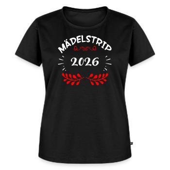 Mädelstrip 2026 Girls Trip Mädelstour Mädlstrip - Frauen Premium Bio T-Shirt - Schwarz - Vorne - Selfina (174cm)