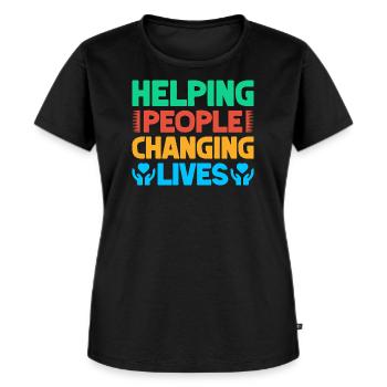 Volunteer Appreciation Helping People Changing - Frauen Premium Bio T-Shirt - Schwarz - Vorne - Selfina (174cm)