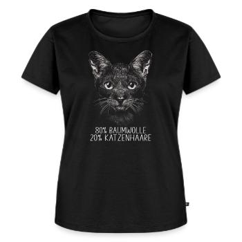 Katzen Sprüche Katzenhalterin Katze Geschenk - Frauen Premium Bio T-Shirt - Schwarz - Vorne - Selfina (174cm)
