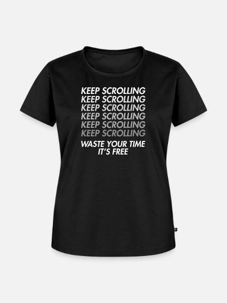 Doomscrolling – Zeitverschwendung - Frauen Premium Bio T-Shirt - Schwarz