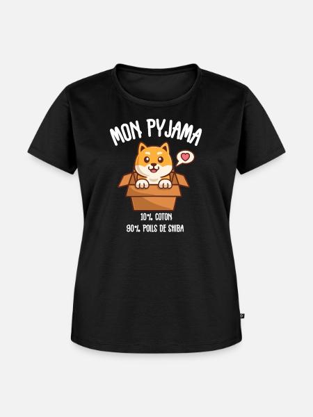 Humorvolle Pyjamas Shiba-Haare - Frauen Premium Bio T-Shirt - Schwarz