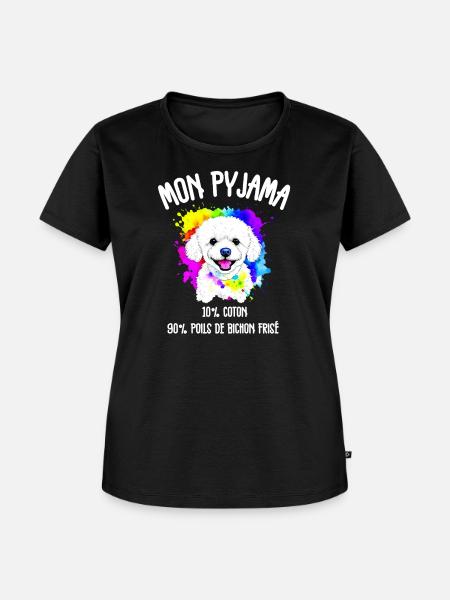 Lustiger Hund Bichon-Schlafanzug - Frauen Premium Bio T-Shirt - Schwarz
