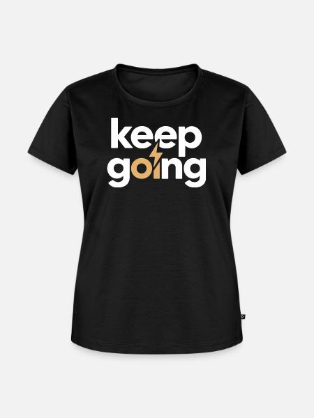 Keep Going - Motivation & Energie Blitz - Frauen Premium Bio T-Shirt - Schwarz