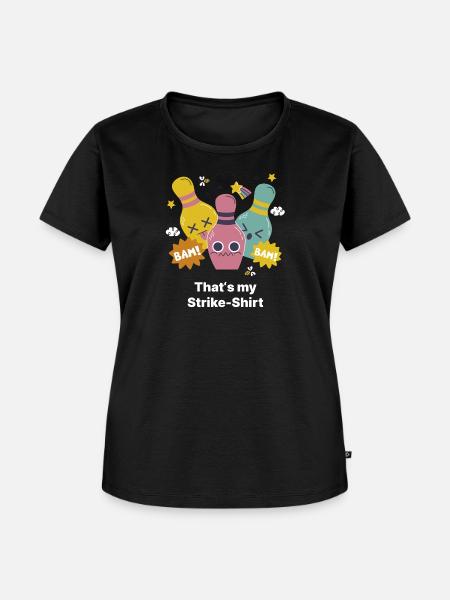 Strike Shirt Bowling Trio - Frauen Premium Bio T-Shirt - Schwarz