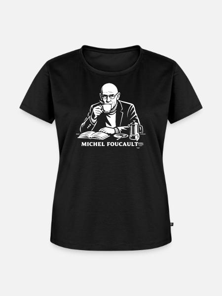 Michel Foucault Philosoph Kaffeepause - Frauen Premium Bio T-Shirt - Schwarz
