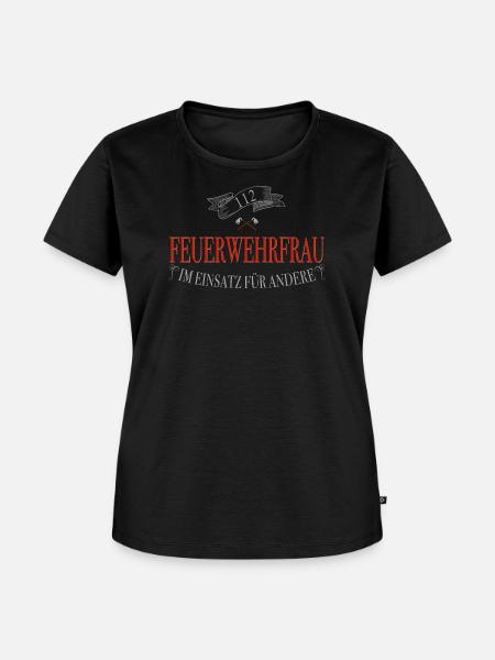 Feuerwehrfrau 112 Einsatzkraft - Frauen Premium Bio T-Shirt - Schwarz