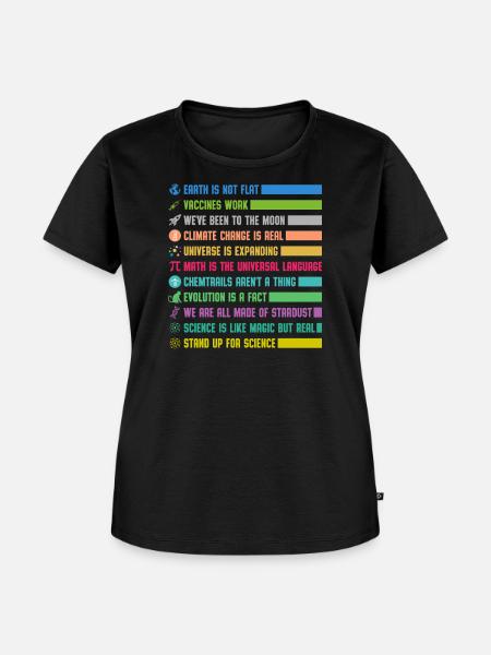 Bunte Wissenschafts Statements - Frauen Premium Bio T-Shirt - Schwarz