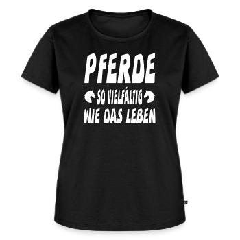 Pferde - Frauen Premium Bio T-Shirt - Schwarz - Vorne - Selfina (174cm)