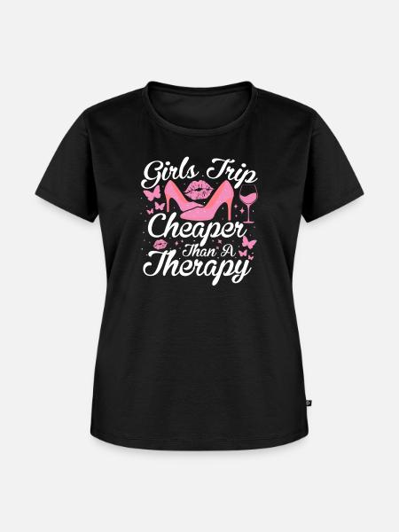 Mädchenreise günstiger als eine Therapie - Frauen Premium Bio T-Shirt - Schwarz