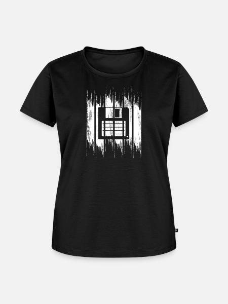 Diskette Zeichnung - Frauen Premium Bio T-Shirt - Schwarz