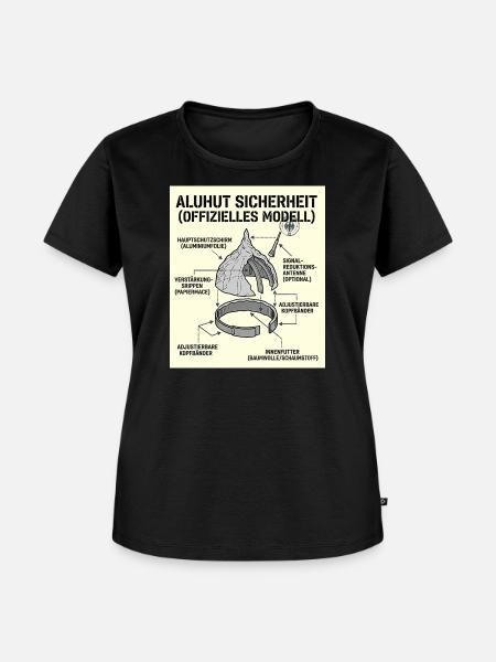 Aluhut Modell Bau - Frauen Premium Bio T-Shirt - Schwarz