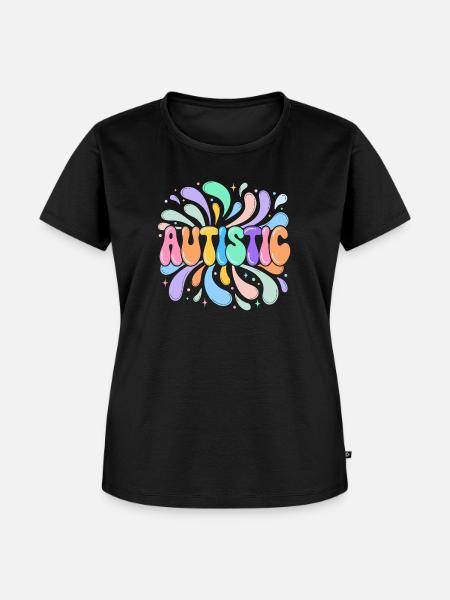 Autistischer Regenbogenspritzer - Frauen Premium Bio T-Shirt - Schwarz