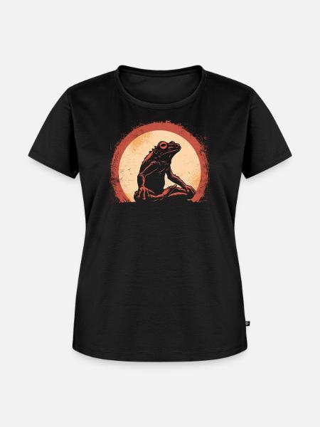 Namaste Yoga Frosch Meditation Retro - Frauen Premium Bio T-Shirt - Schwarz