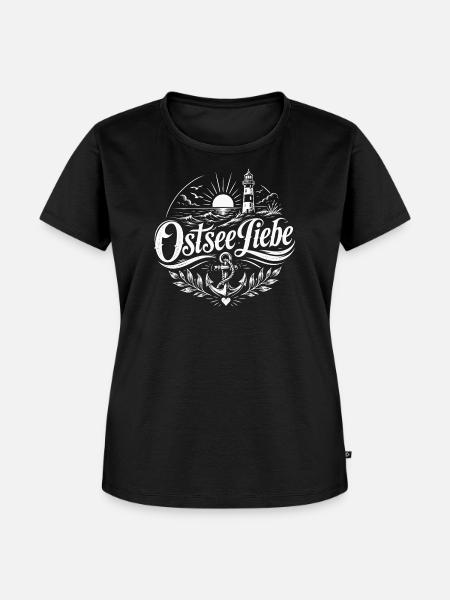OstseeLiebe Leuchtturm Anker - Frauen Premium Bio T-Shirt - Schwarz