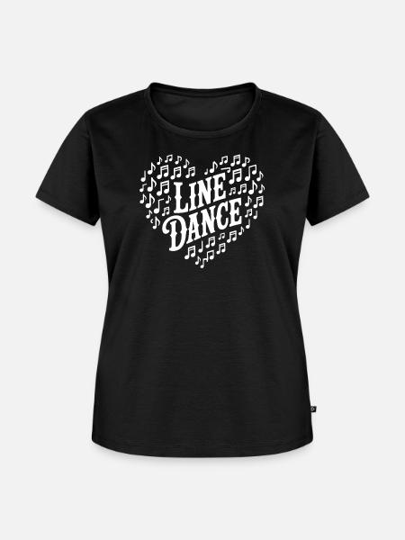 Line Dance Herzdesign - Frauen Premium Bio T-Shirt - Schwarz
