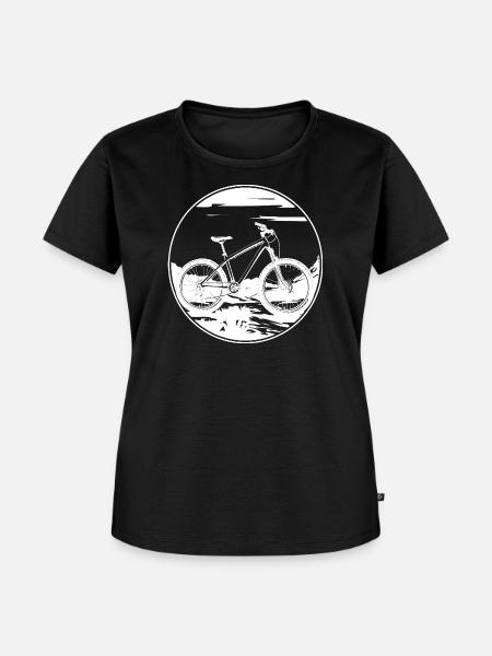 Mountainbiking Zeichnung - Frauen Premium Bio T-Shirt - Schwarz