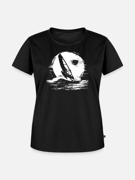 Windsurfen Skizze - Frauen Premium Bio T-Shirt - Schwarz