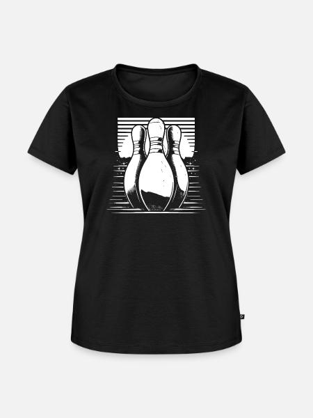 Bowling Pins - Frauen Premium Bio T-Shirt - Schwarz