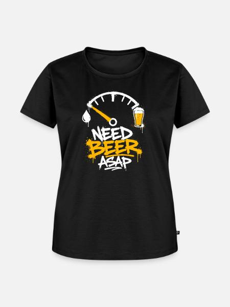 Need Beer ASAP Graffiti - Frauen Premium Bio T-Shirt - Schwarz