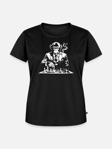 Affe spielt Schach - Frauen Premium Bio T-Shirt - Schwarz