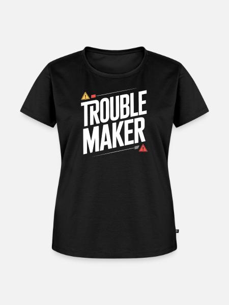 Troublemaker Frechdachs Rabauke Geschwister Kinder - Frauen Premium Bio T-Shirt - Schwarz