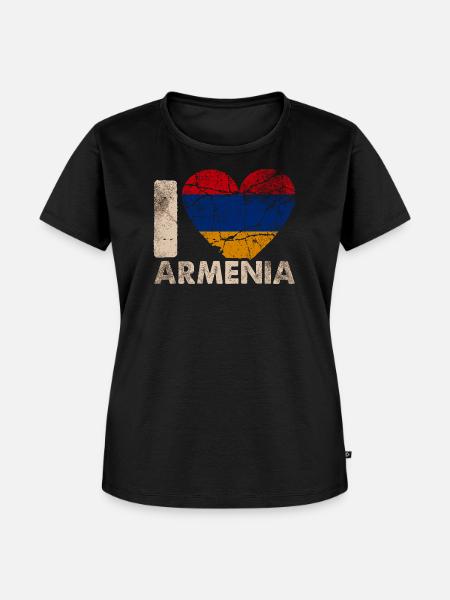 Armenien Herz Flagge - Frauen Premium Bio T-Shirt - Schwarz