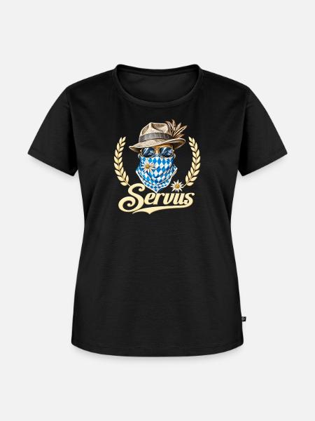 Servus Bayern Edelweiss - Frauen Premium Bio T-Shirt - Schwarz