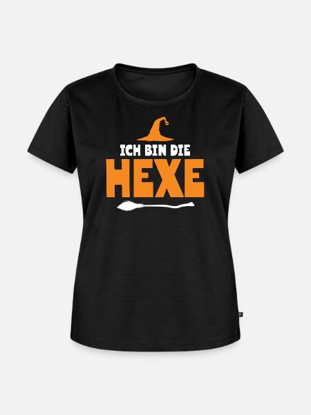 Halloween German Text Witch - Frauen Premium Bio T-Shirt - Schwarz