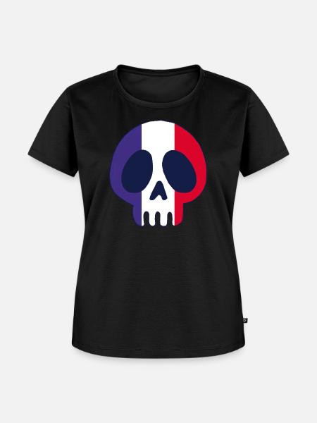 Französischer Schädel - Frauen Premium Bio T-Shirt - Schwarz