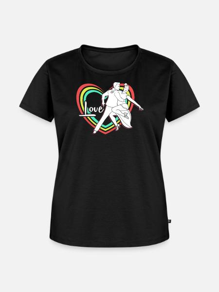 Walzer Paartanz - Frauen Premium Bio T-Shirt - Schwarz