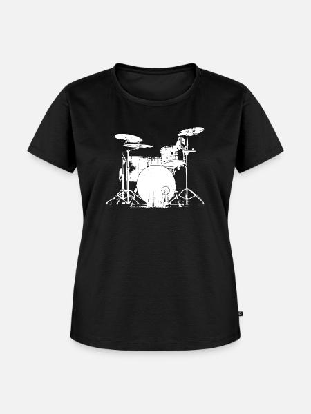 Schlagzeug Grafik - Frauen Premium Bio T-Shirt - Schwarz