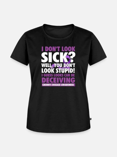 Der Schein kann trügen – Crohns IBD-Bewusstsein - Frauen Premium Bio T-Shirt - Schwarz