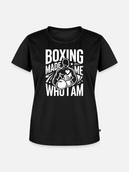 Boxing Made Me Who Gloves - Frauen Premium Bio T-Shirt - Schwarz