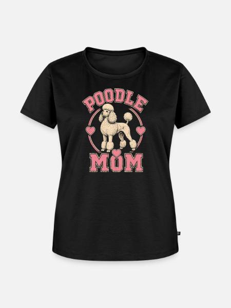 Pudel Mama Herzdesign - Frauen Premium Bio T-Shirt - Schwarz