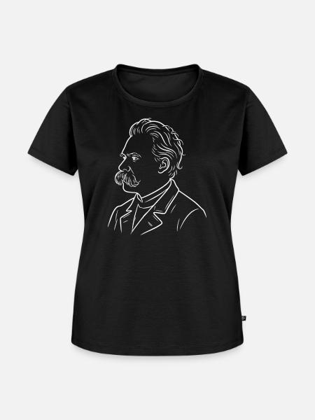 Friedrich Nietzsche Linienporträt - Frauen Premium Bio T-Shirt - Schwarz