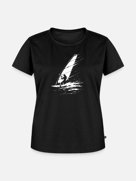 Windsurfen Grafik - Frauen Premium Bio T-Shirt - Schwarz