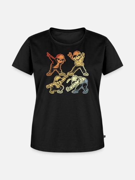 Cartoon B-Boy - Frauen Premium Bio T-Shirt - Schwarz