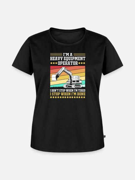 Baustelle Baggerfahrer Baggern - Frauen Premium Bio T-Shirt - Schwarz