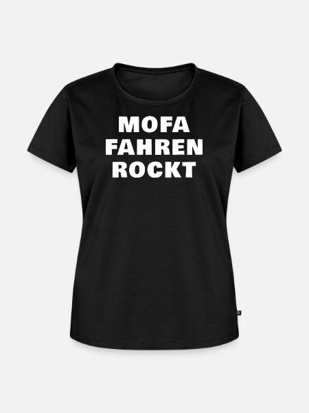 Mofa Rockt Spruch - Frauen Premium Bio T-Shirt - Schwarz