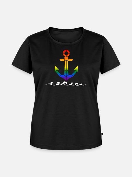LGBTQ Anker Nordsee - Frauen Premium Bio T-Shirt - Schwarz