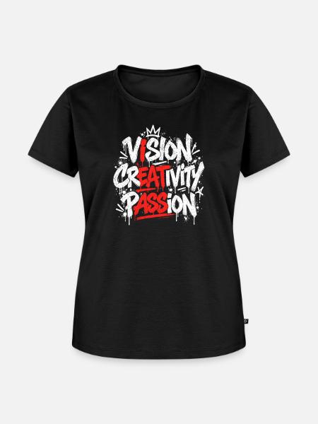 Vision Creativity Passion Graffiti - Frauen Premium Bio T-Shirt - Schwarz