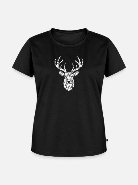 Hirschkopf - Frauen Premium Bio T-Shirt - Schwarz