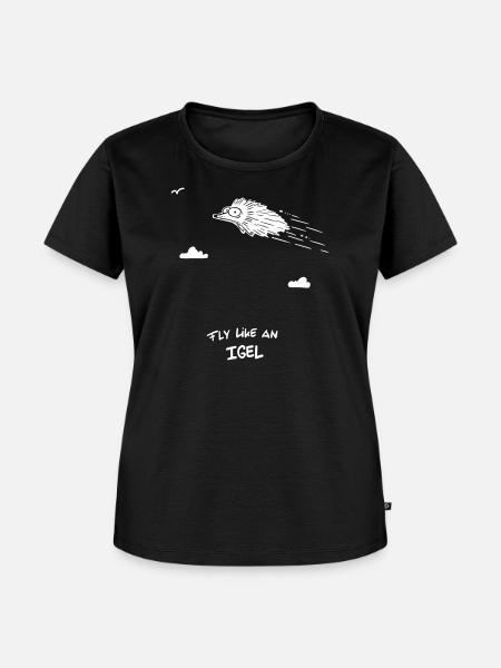 Fly like an Igel - Frauen Premium Bio T-Shirt - Schwarz
