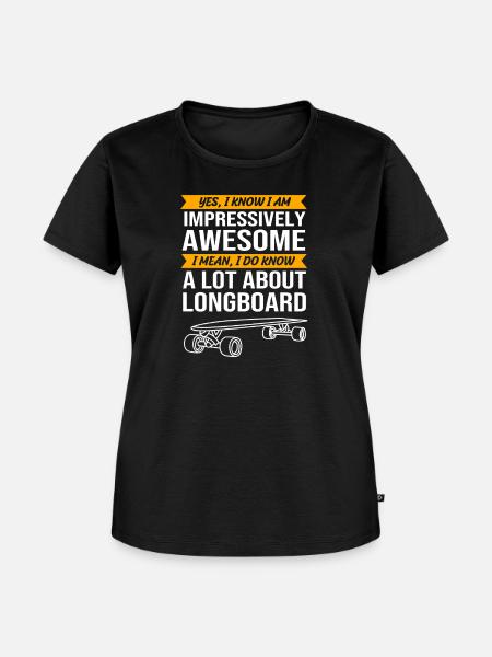 Longboard Longboarder Longboarding - Frauen Premium Bio T-Shirt - Schwarz