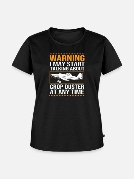 Crop Duster Flugzeug Pilot Geschenk - Frauen Premium Bio T-Shirt - Schwarz